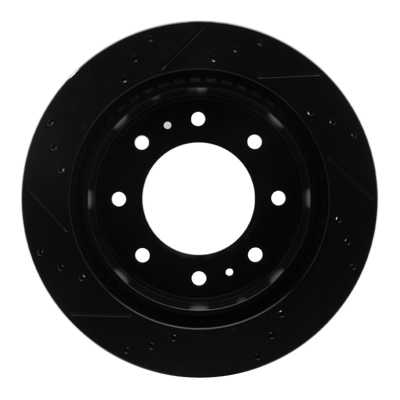 Chevrolet Silverado 3500 HD Brake Rotor (1) - Rear Right - R1 Concepts - Drilled & Slotted - Black - `11-`25